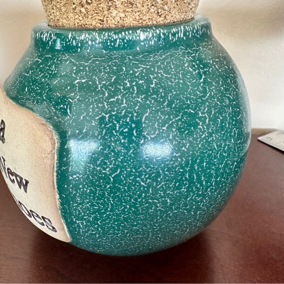 Pottery savings bank, vintage ceramic with cork lid - Picture 3 of 5